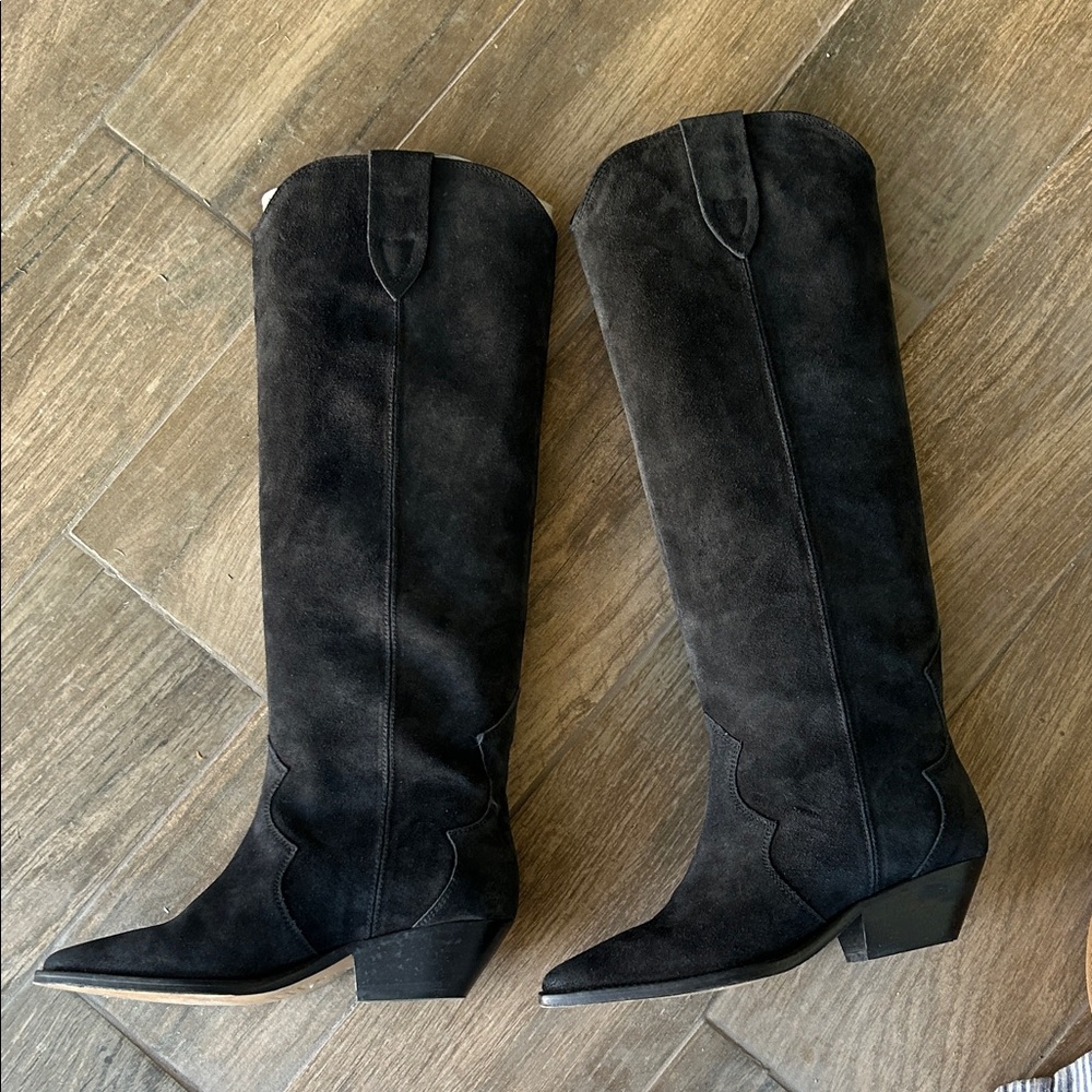 Isabel Marant Black Over-the-Knee Heeled Boots - Picture 8 of 14